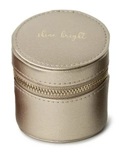 WOLF Round Mini Zip Case Home Jewelry Boxes & Watch Winders