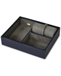 WOLF Valet Tray With Double Watch Roll Home Jewelry Boxes & Watch Winders